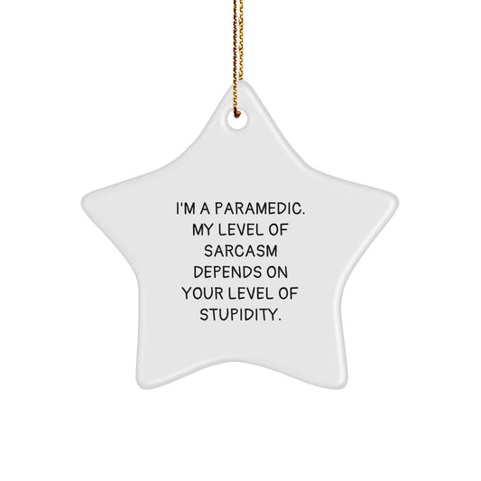 Funny Rescue Worker Christmas Unique Gifts for Him from Friends, Rescue Worker Star Ornament with Sarcasm Quote, Star Shaped Decorative - Image 1