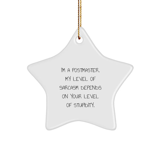 Funny Gifts from Men to Postmaster, Postmaster Unique Star Ornament, Christmas Unique Gift for Postmaster - Image 1