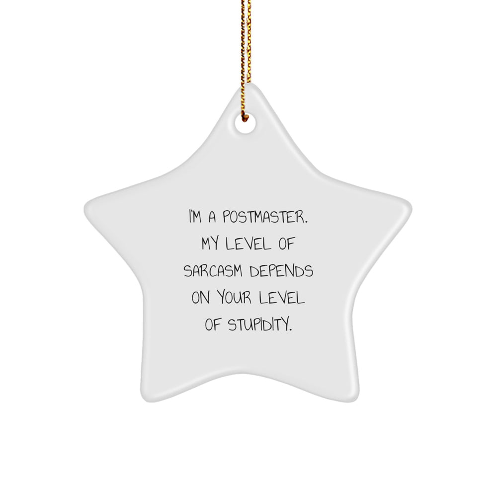 Funny Gifts from Men to Postmaster, Postmaster Unique Star Ornament, Christmas Unique Gift for Postmaster - Image 1