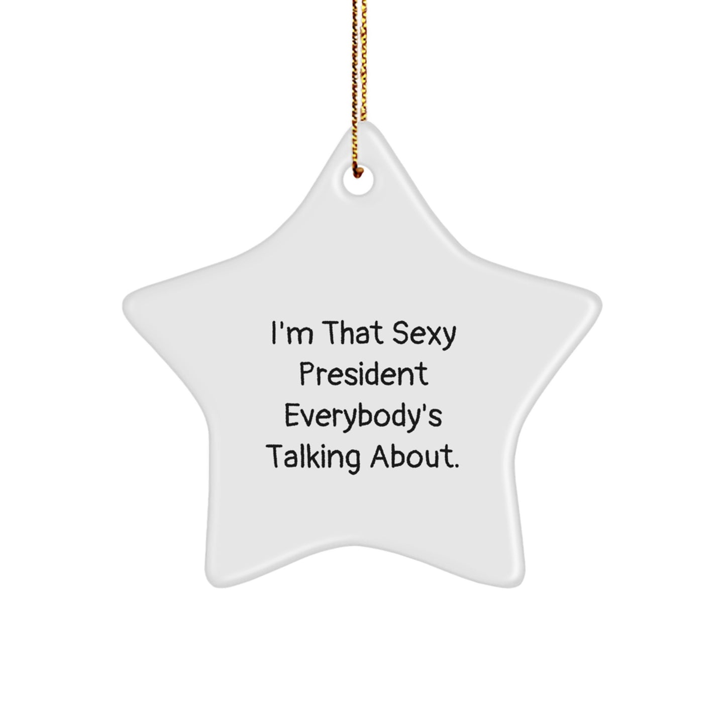 Funny Quote Sexy President Gifts for President Star Ornament Christmas Unique Decorations from Friends - Image 1