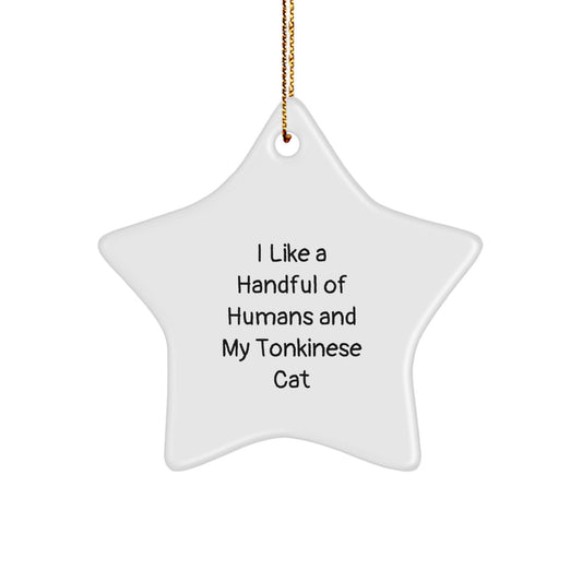 Funny Tonkinese Cat Gifts from Friends, Gifts for Tonkinese Cat Lovers, Christmas Unique Star Ornament, Star Shaped Decor for Home - Image 1