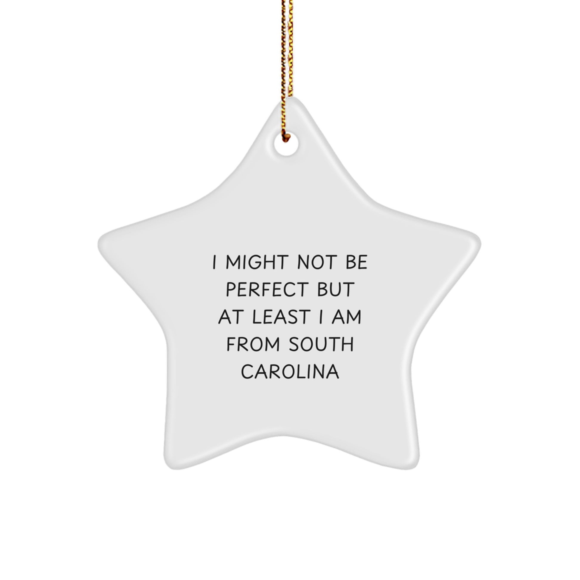 Gifts from South Carolina Men to Women, Unique Star Ornaments, I Might Not Be Perfect But At Least I Am From South Carolina Christmas Decorations - Image 1