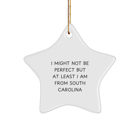 Gifts from South Carolina Men to Women, Unique Star Ornaments, I Might Not Be Perfect But At Least I Am From South Carolina Christmas Decorations - Image 1