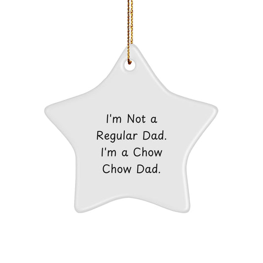 Chow Chow Dad Keepsake Christmas White Star Ornament Gift for Him - Image 1