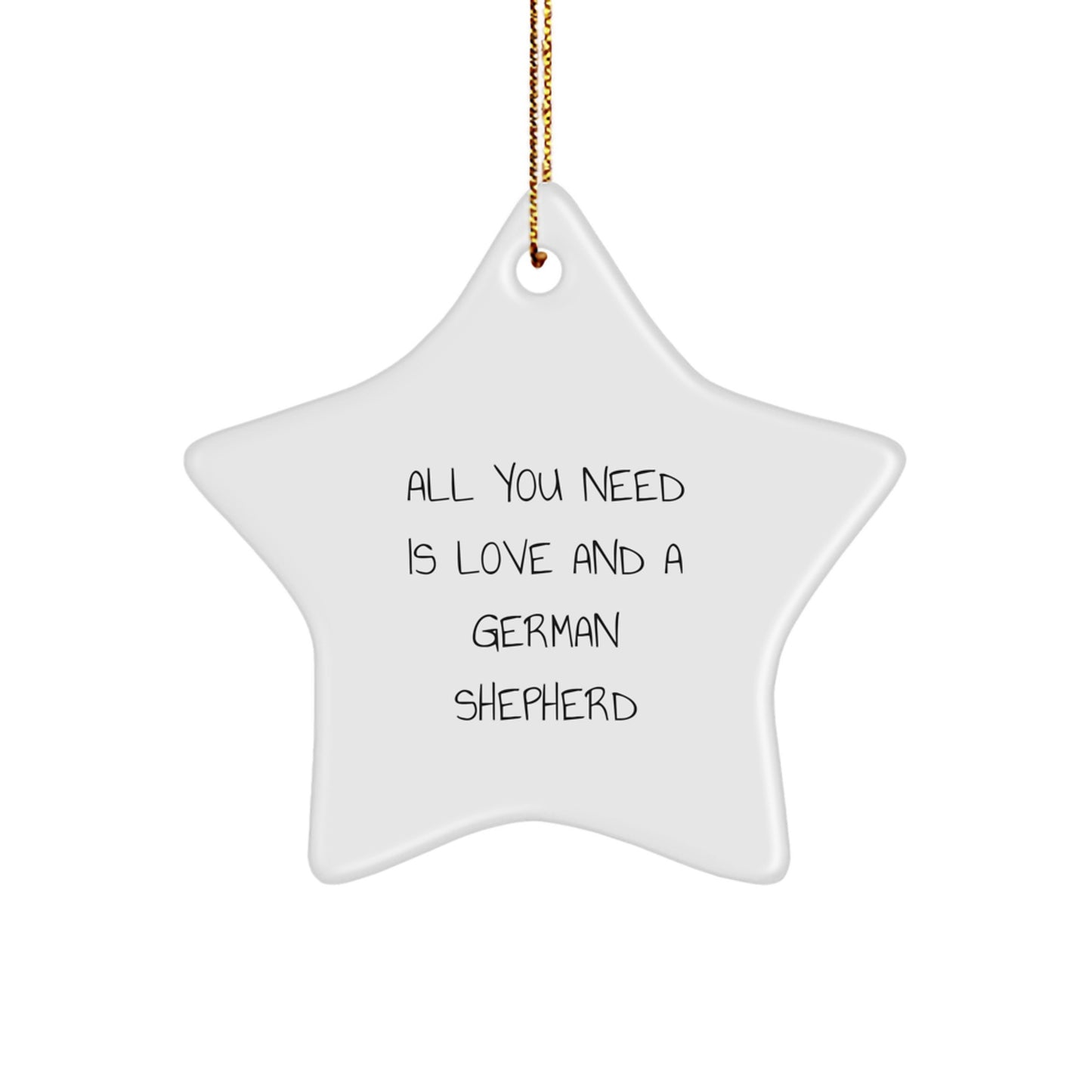 Funny German Shepherd Dog Lover Gifts from Men or Women for Christmas Unique Decorations with Star Ornament - Image 1