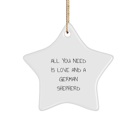 Funny German Shepherd Dog Lover Gifts from Men or Women for Christmas Unique Decorations with Star Ornament - Image 1