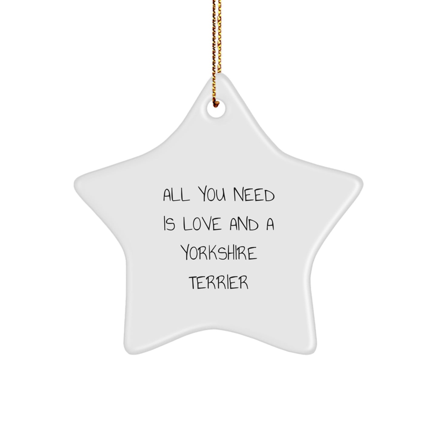 Funny Yorkshire Terrier Dog Gifts from Family - Star Ornament for Christmas - Image 1