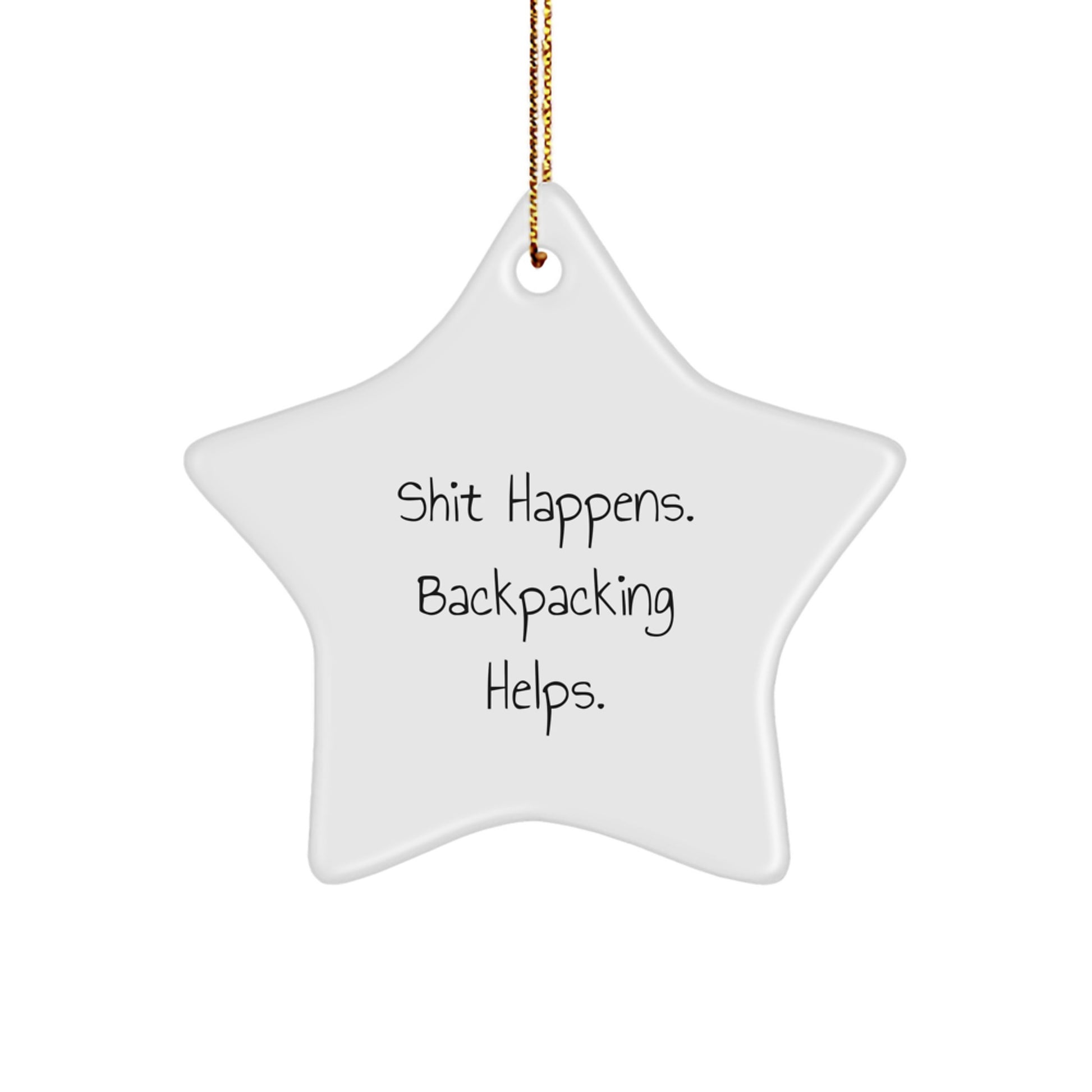 Funny Star Ornament for Backpacking Friends, Gifts from Men to Men for Christmas Unique Gifts - Image 1