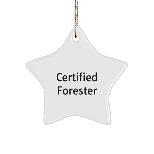 Forester Gifts from Friends and Family - Certified Funny Quote Star Ornament, White, 3.25\ - Image 1