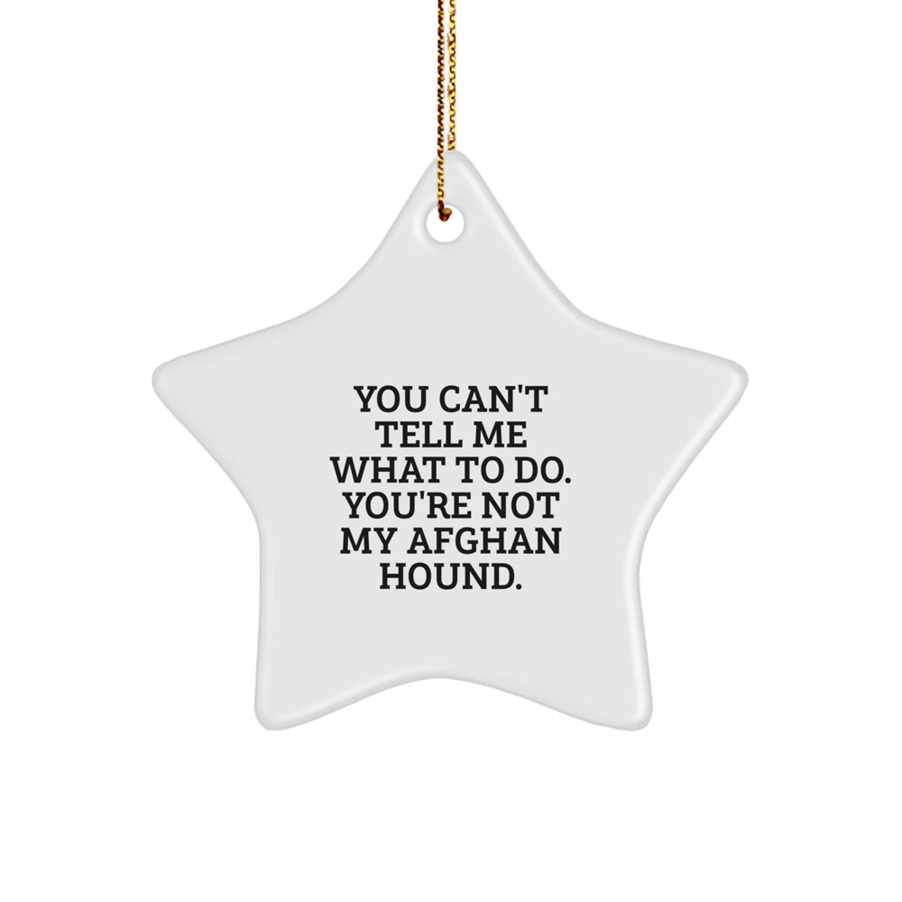 Funny Afghan Hound Dog Gifts, You Can't Tell Me What To Do. You're Not My Afghan Hound., Star Ornament for Christmas - Image 1