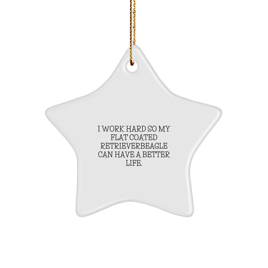 Flat Coated Retriever Dog Gifts from Friends to Family, Inspirational Quote Star Ornament for Christmas - Image 1