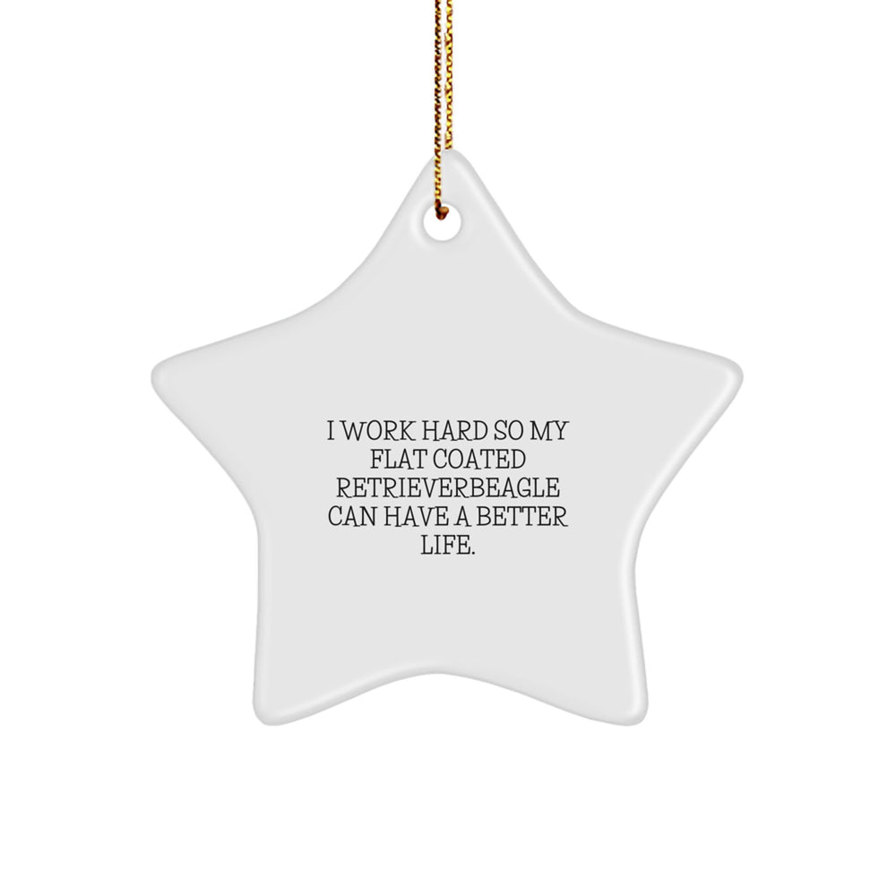 Flat Coated Retriever Dog Gifts from Friends to Family, Inspirational Quote Star Ornament for Christmas - Image 1