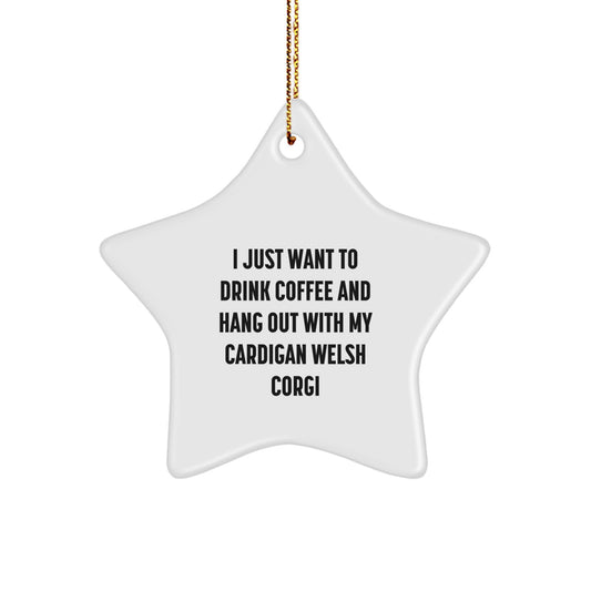 Funny Cardigan Welsh Corgi Dog Christmas Star Ornament Gifts from Family or Friends for Cardigan Welsh Corgi Dog Lovers - Image 1