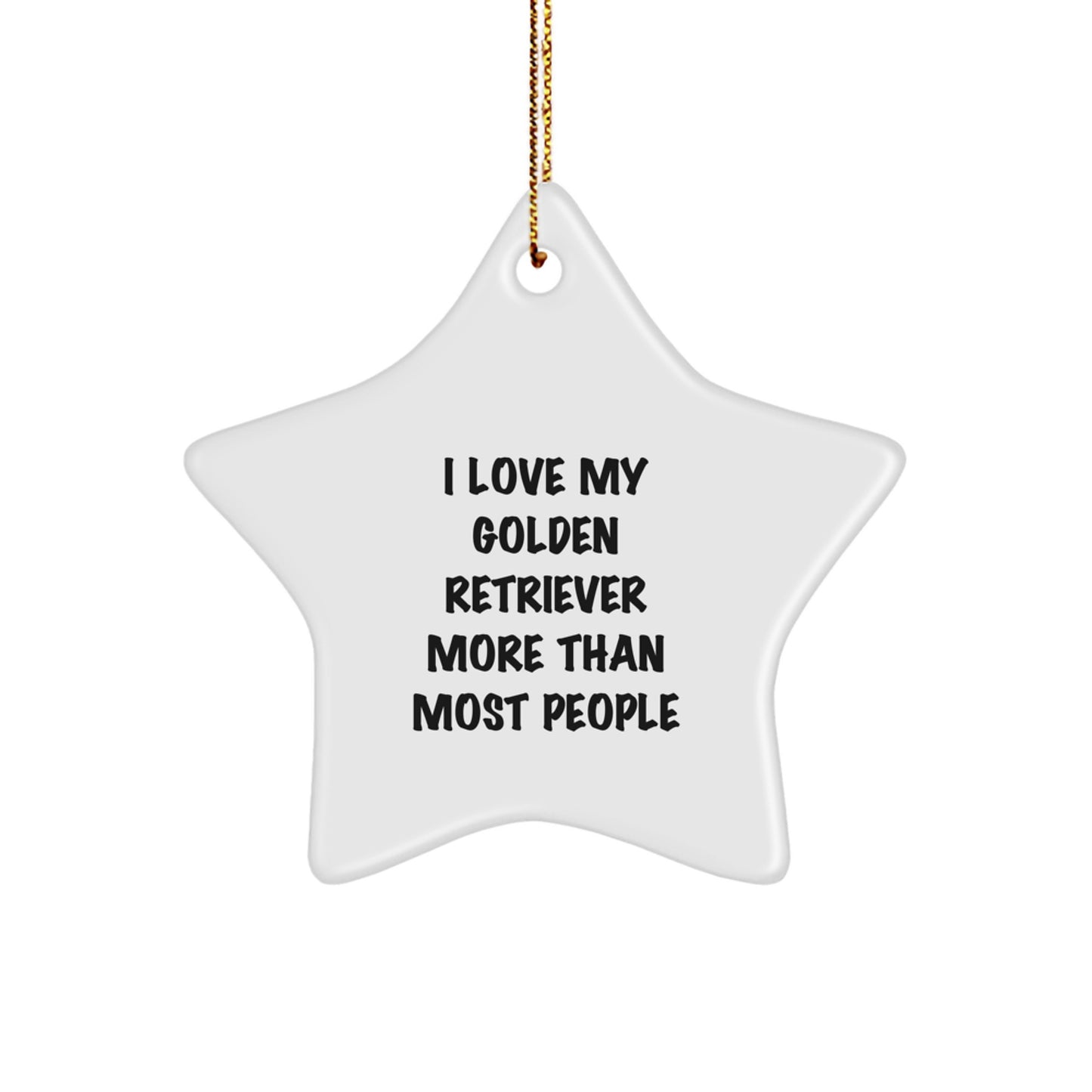 Funny Golden Retriever Dog Christmas Star Ornament Gifts from Friends and Family - Image 1