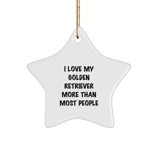 Funny Golden Retriever Dog Christmas Star Ornament Gifts from Friends and Family - Image 1