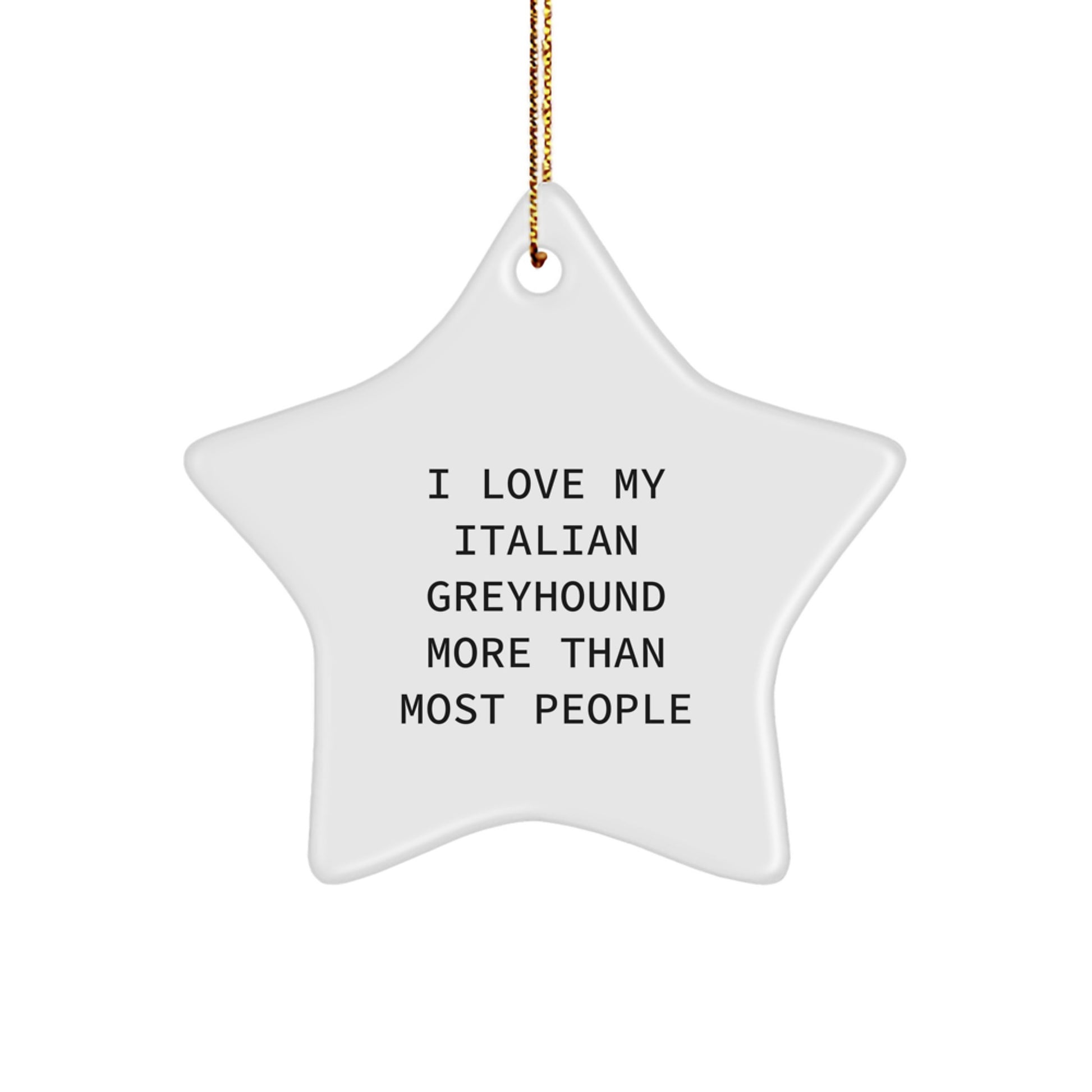 Funny Italian Greyhound Dog Star Ornament Gift for Men Friends Family - I Love My Italian Greyhound More Than Most People Christmas Unique Gifts from Friends - Image 1