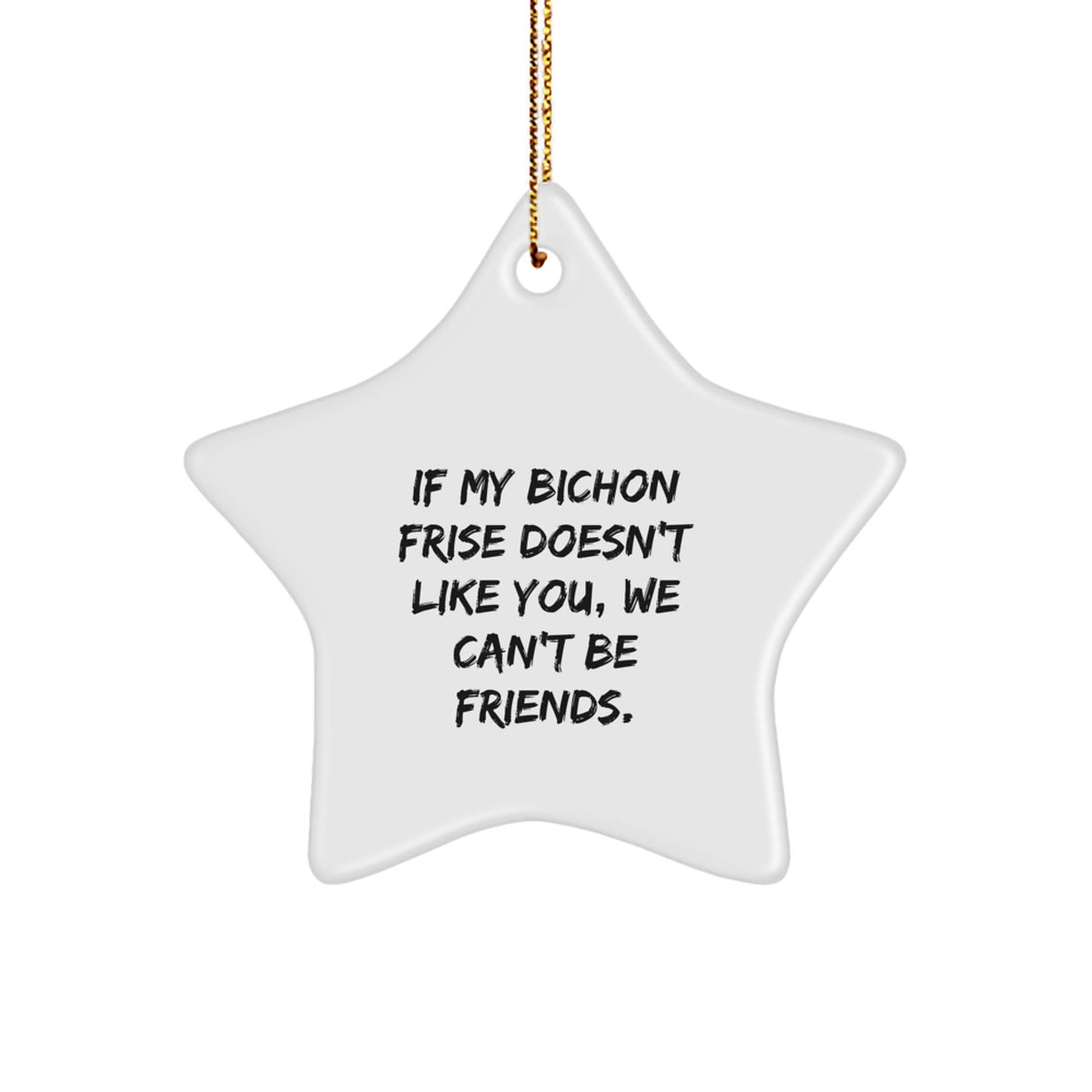 Bichon Frise Dog Lovers Gifts from Friends for Christmas Star Ornament, Funny Quote - Image 1