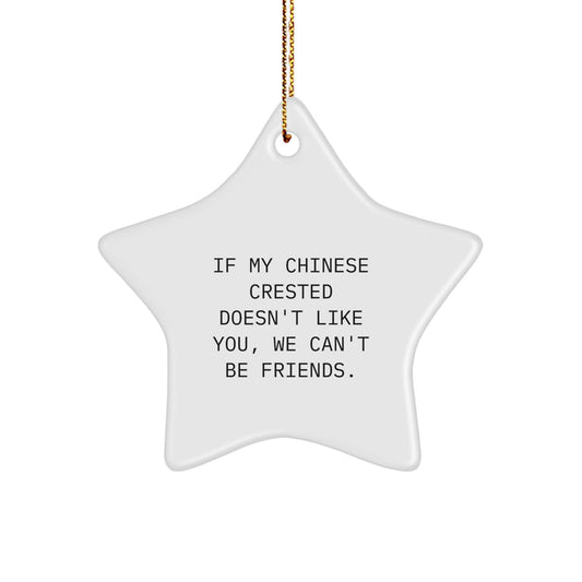 Chinese Crested Dog Lovers' Funny Star Ornament, Gifts from Friends for Chinese Crested Dog, Christmas Unique Gifts - Image 1