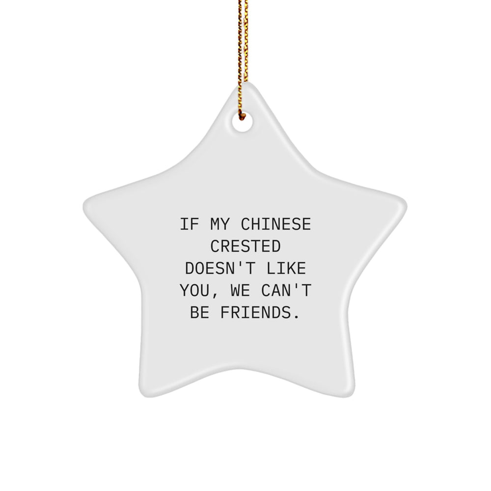 Chinese Crested Dog Lovers' Funny Star Ornament, Gifts from Friends for Chinese Crested Dog, Christmas Unique Gifts - Image 1