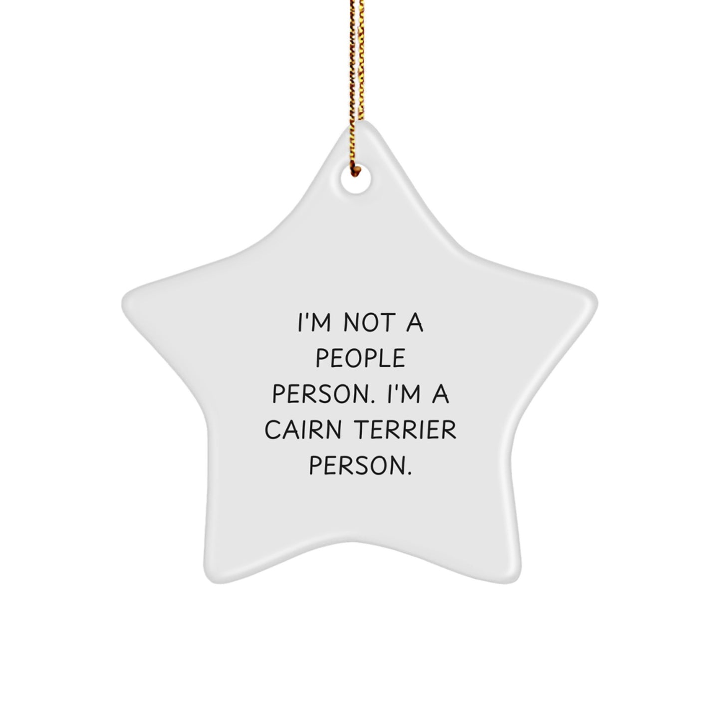 Funny Cairn Terrier Dog Star Ornament for Christmas Unique Gifts from Men - Gifts for Cairn Terrier Dog Owners - I'm Not A People Person. I'm A Cairn Terrier Person. Friends - Image 1