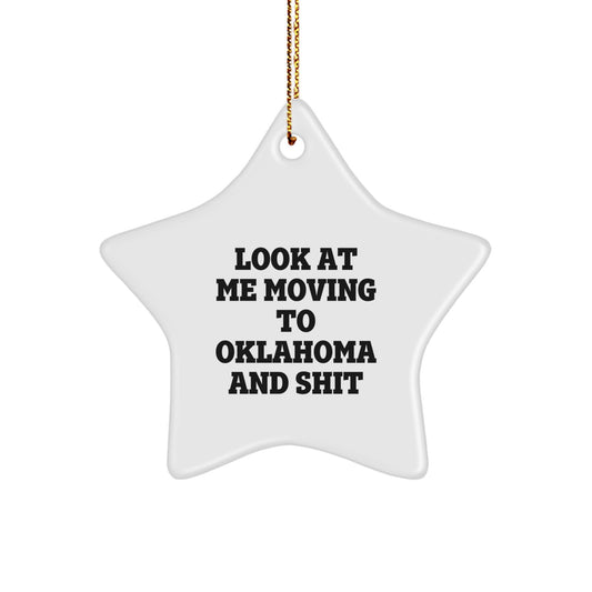 Funny Oklahoma Star Ornaments for Christmas Unique Gifts from Friends and Family to Oklahoma Residents, Gifts for Oklahoma Men and Women - Image 1