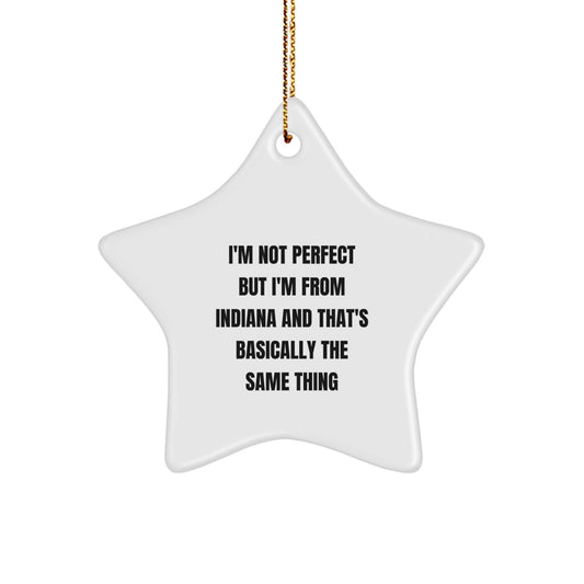 Funny Indiana Star Ornament Gifts from Family or Friends for Christmas Decorations - Image 1
