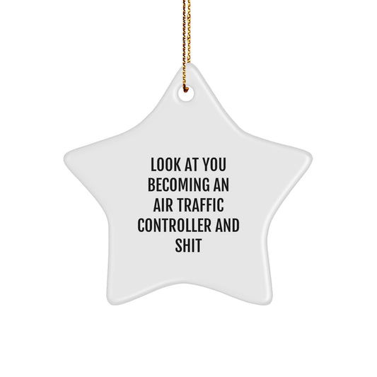 Funny Air Traffic Controller Gifts, Star Ornament for Him, Gifts from Friends to Air Traffic Controller, Unique Christmas Unique Gifts for Men - Image 1