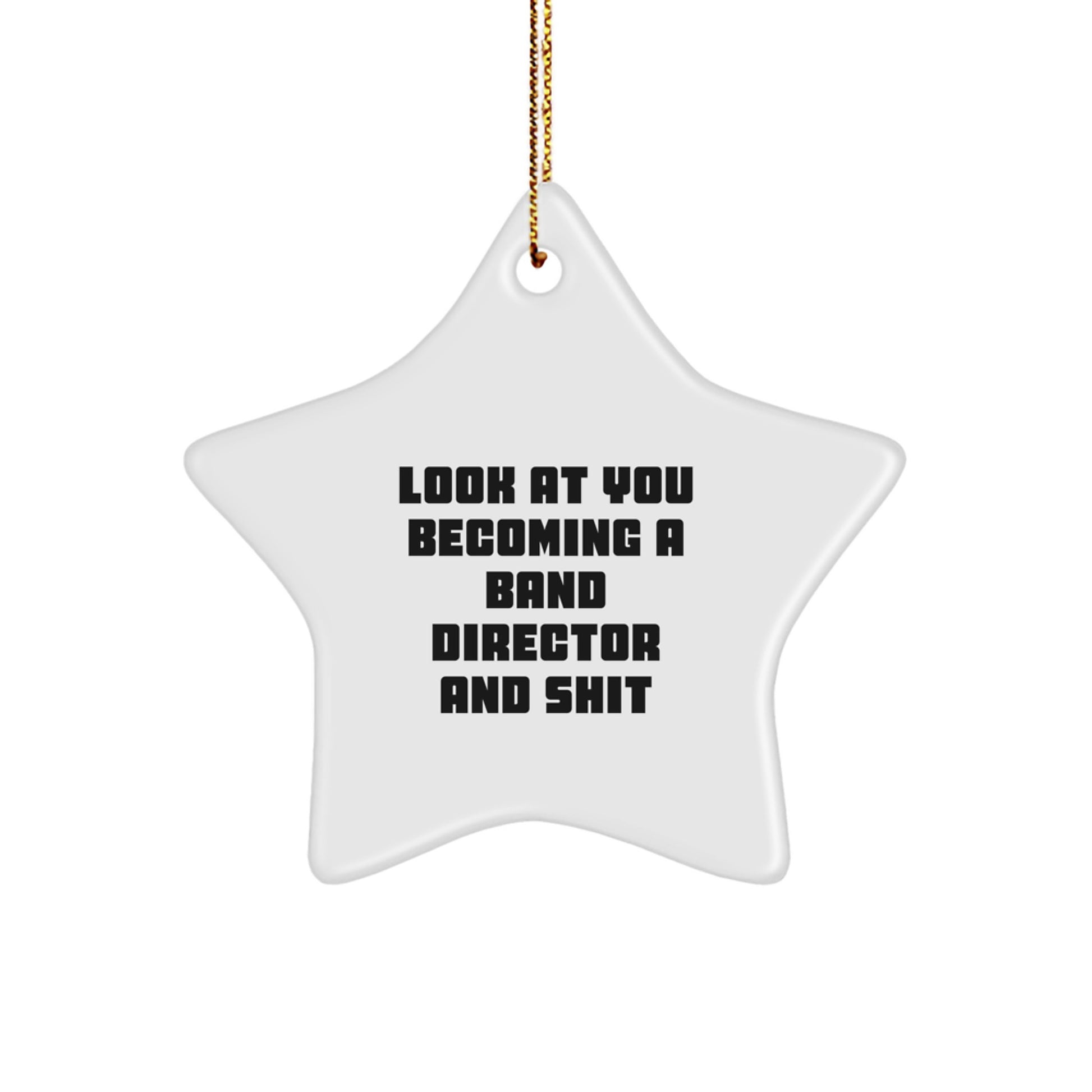 Funny Band Director Star Ornament Gifts from Friends and Family - Look at You Becoming a Band Director and Shit, Band Director Christmas Star Ornament, Unique Gifts for Men, Women, and Coworkers - Image 1