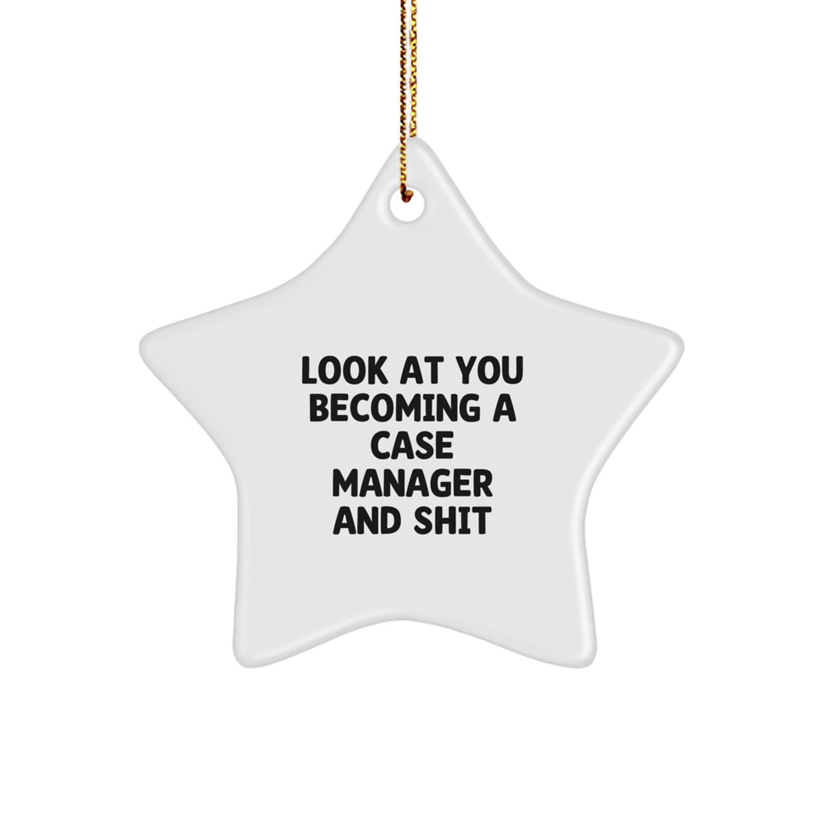 Funny Case Manager Gifts: 'Look At You Becoming A Case Manager And Shit' Star Ornament for Christmas, Gifts from Friends, Coworkers, or Family - Image 1