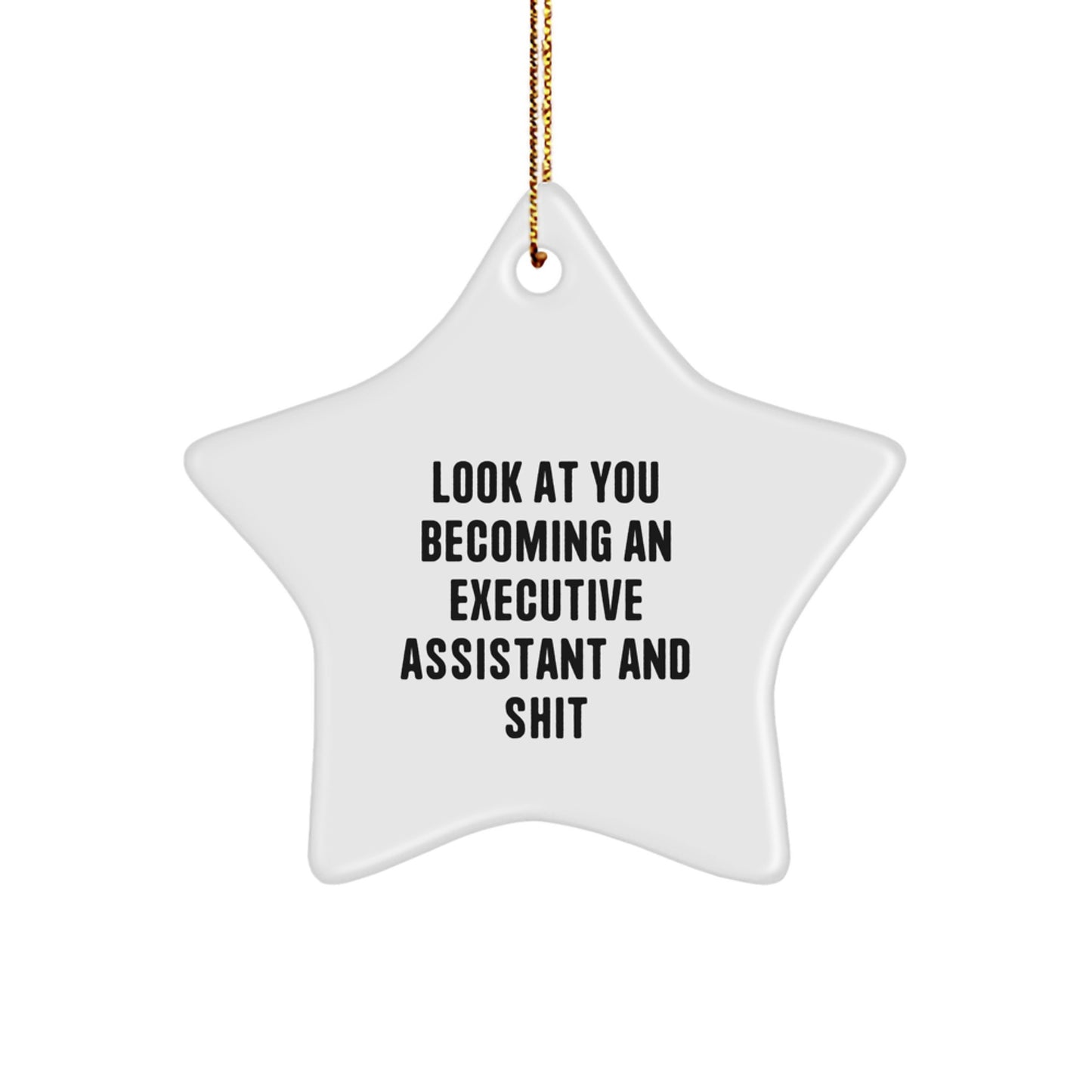 Gifts from Friends for Executive Assistant Star Ornament, Funny Quote Look At You Becoming An Executive Assistant And Shit, Christmas Unique Gifts - Image 1