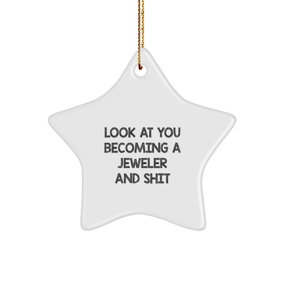 Funny Jeweler Gifts for Him or Her - 'Look At You Becoming A Jeweler' Star Ornament, Christmas Unique Gifts from Family or Friends - Image 1