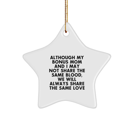 Gifts from Bonus Mom, Love that Knows No Blood Ties, Star Ornament for Christmas - Image 1