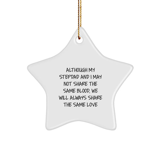 Funny Stepdad Gifts from Men to Stepdad Star Ornament, Inspirational Quote for Christmas Unique Gifts - Image 1