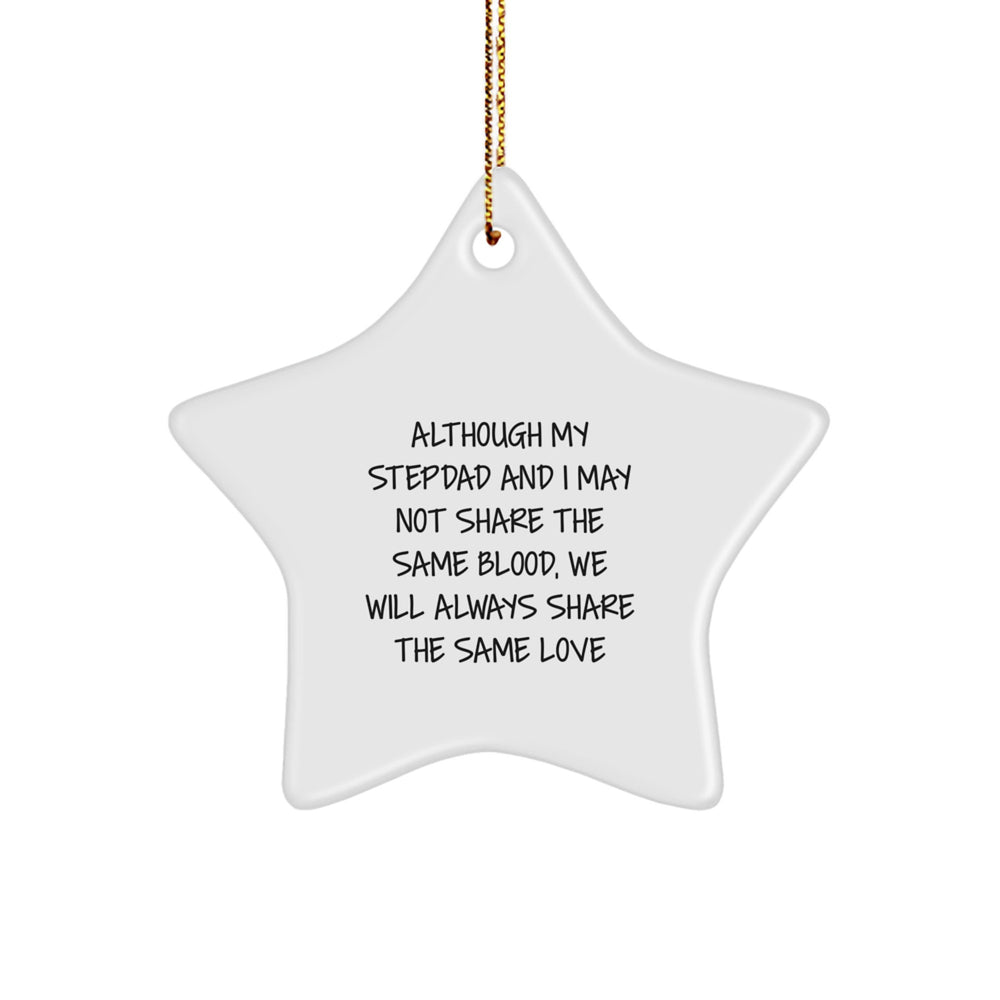 Funny Stepdad Gifts from Men to Stepdad Star Ornament, Inspirational Quote for Christmas Unique Gifts - Image 1