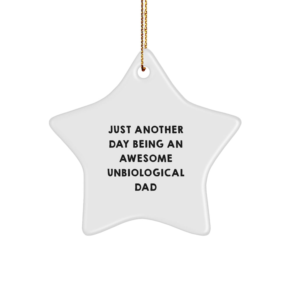 Funny Unbiological Dad Gifts from Men - Just Another Day Star Ornament for Christmas, Quotes for Unbiological Dads, Unique Gifts for Unbiological Dads, Gifts from Family to Unbiological Dads - Image 1
