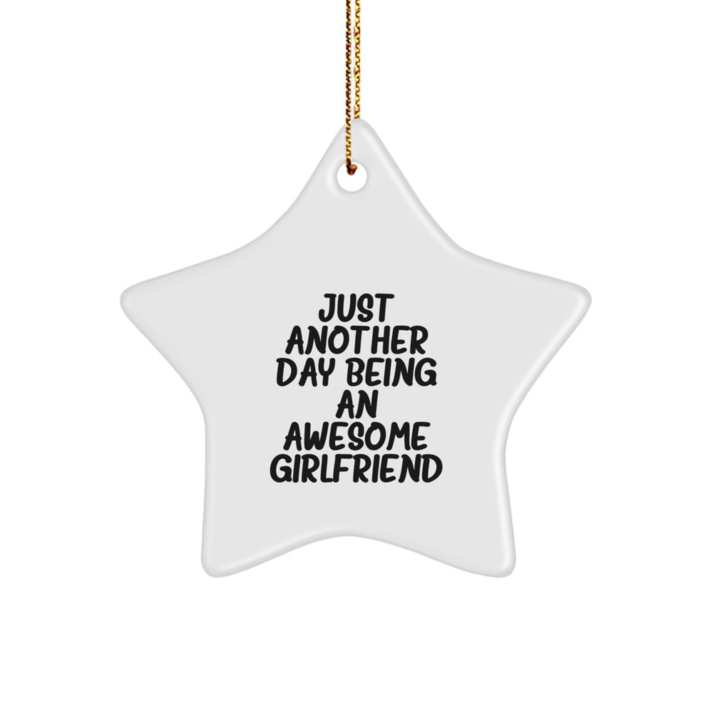 Funny Sweetheart Gifts for Her, Star Ornament with Quote 'Just Another Day Being An Awesome Sweetheart' from Me, Perfect for Christmas - Image 1