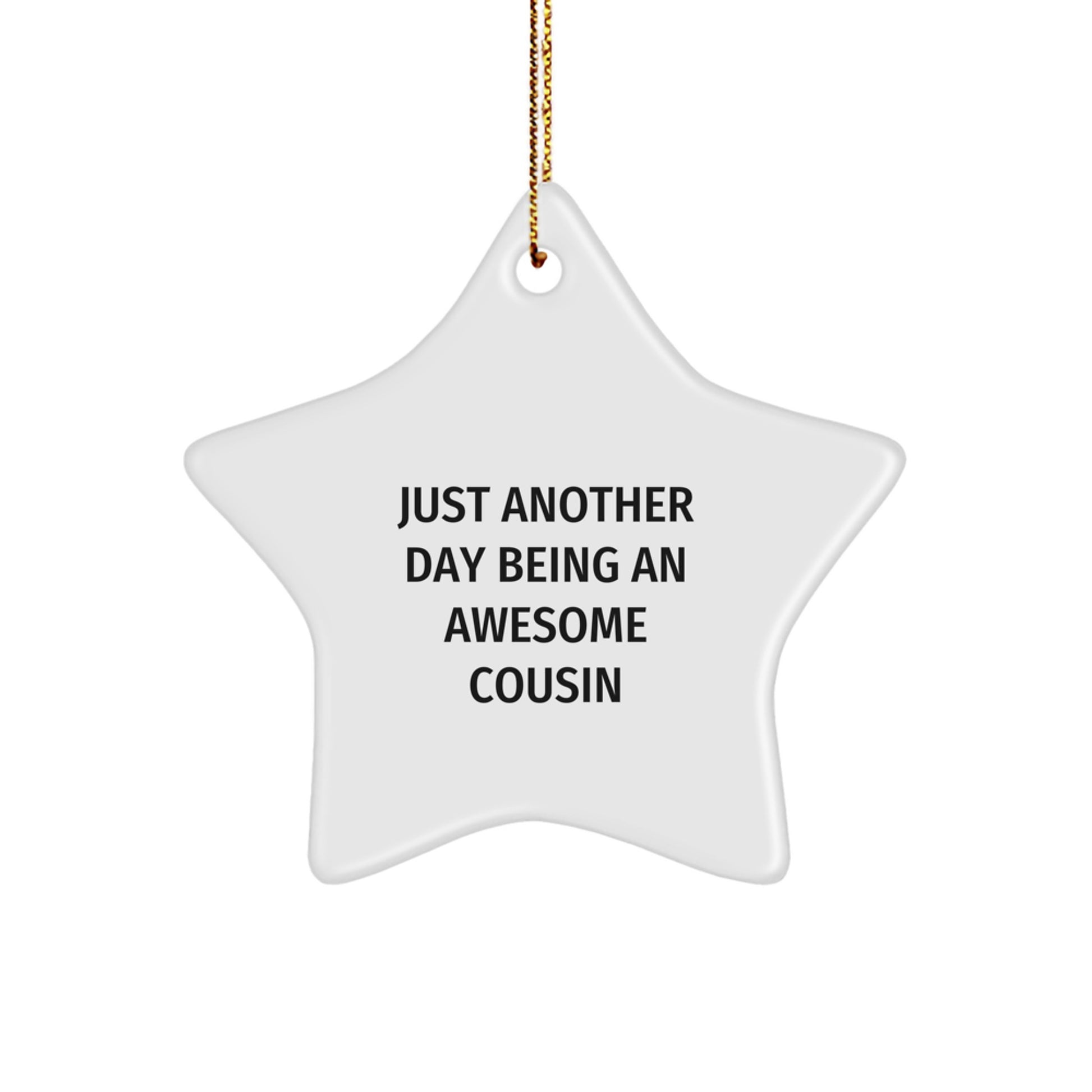 Funny Cousin Gifts from Men to Awesome Cousin for Christmas - Just Another Day Star Ornament - Image 1