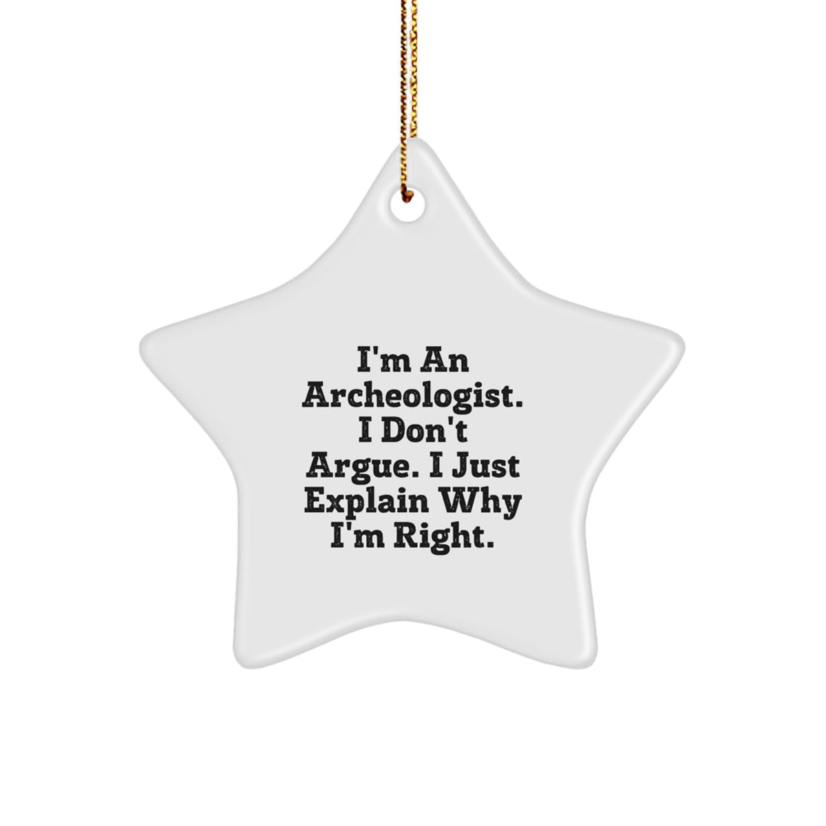 Archeologist Gifts for Men | Funny Star Ornament with Quote | Gifts from Family for Christmas - Image 1
