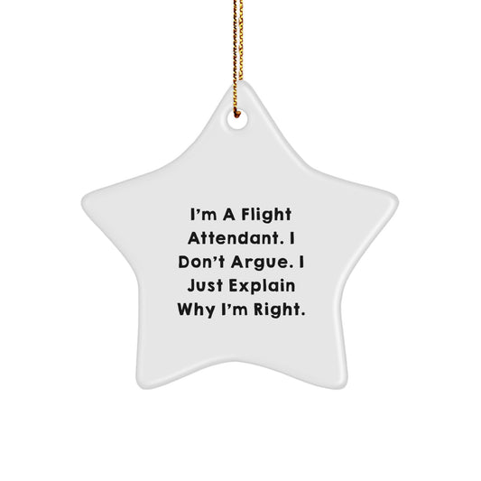 Flight Attendant Gifts From Friends, Coworkers or Family - Funny Star Ornament for Men, Women, Coworkers, or Family - Image 1