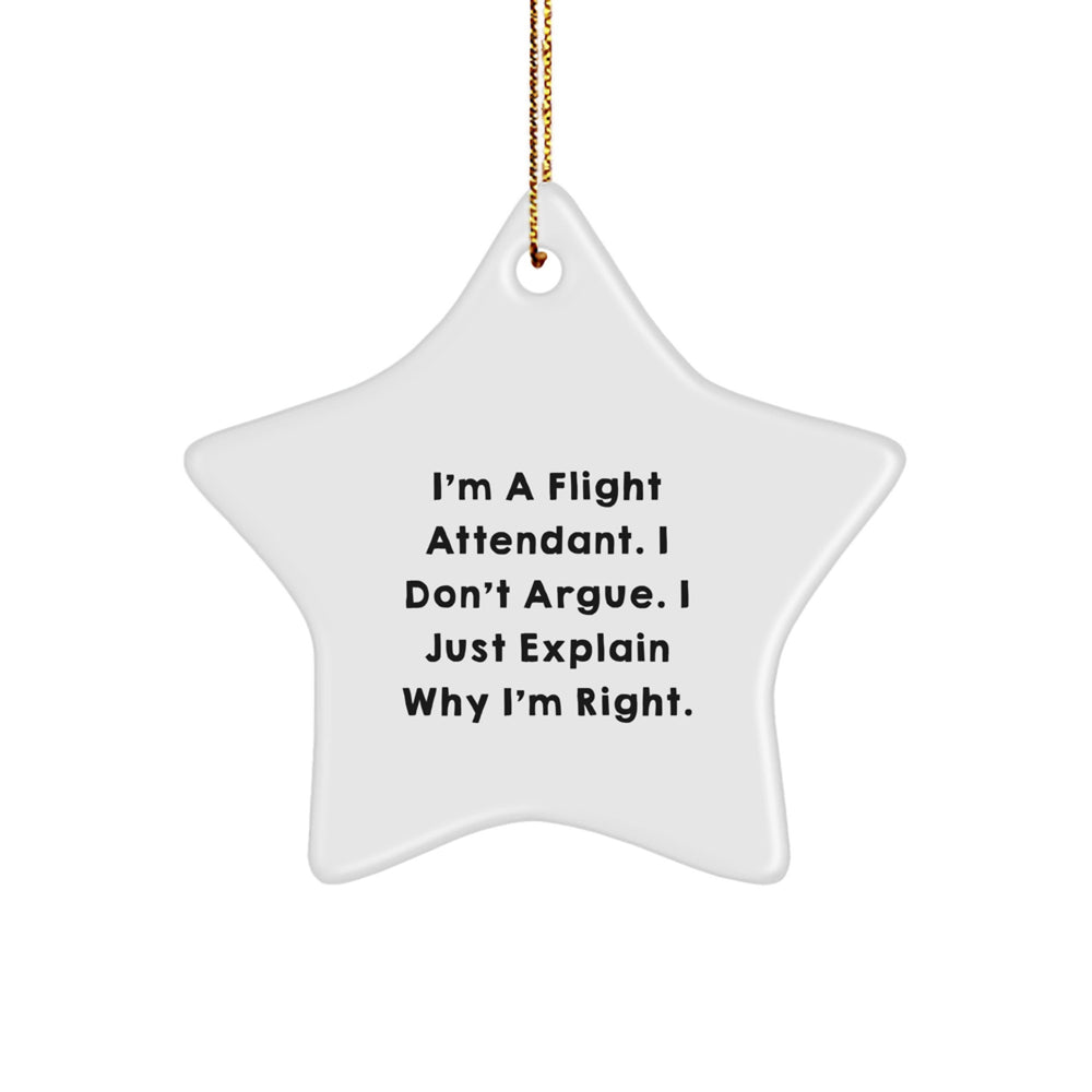 Flight Attendant Gifts From Friends, Coworkers or Family - Funny Star Ornament for Men, Women, Coworkers, or Family - Image 1