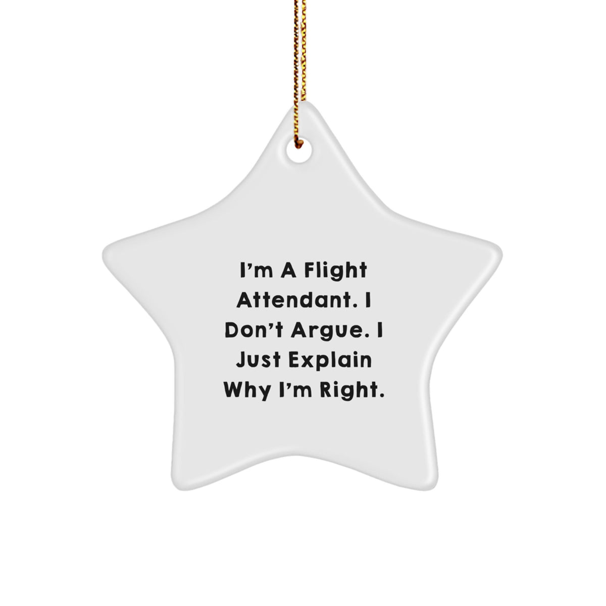 Flight Attendant Gifts From Friends, Coworkers or Family - Funny Star Ornament for Men, Women, Coworkers, or Family - Image 1