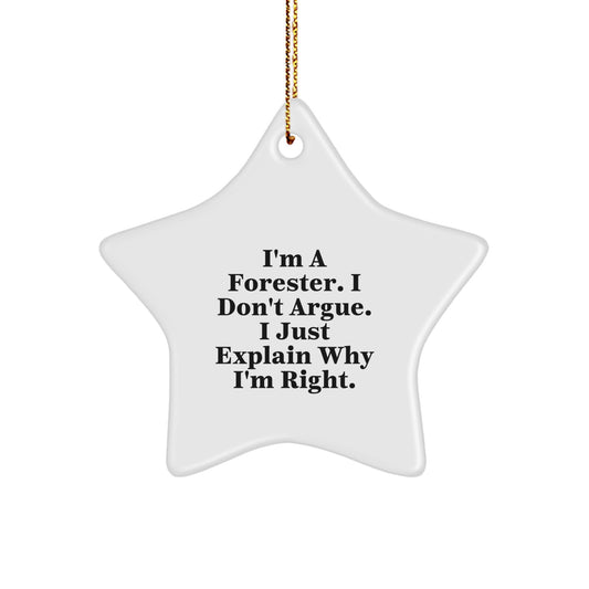Forester's Star Ornament, Funny Gift for Friends from Forester, Christmas Unique Gifts for Men - Image 1