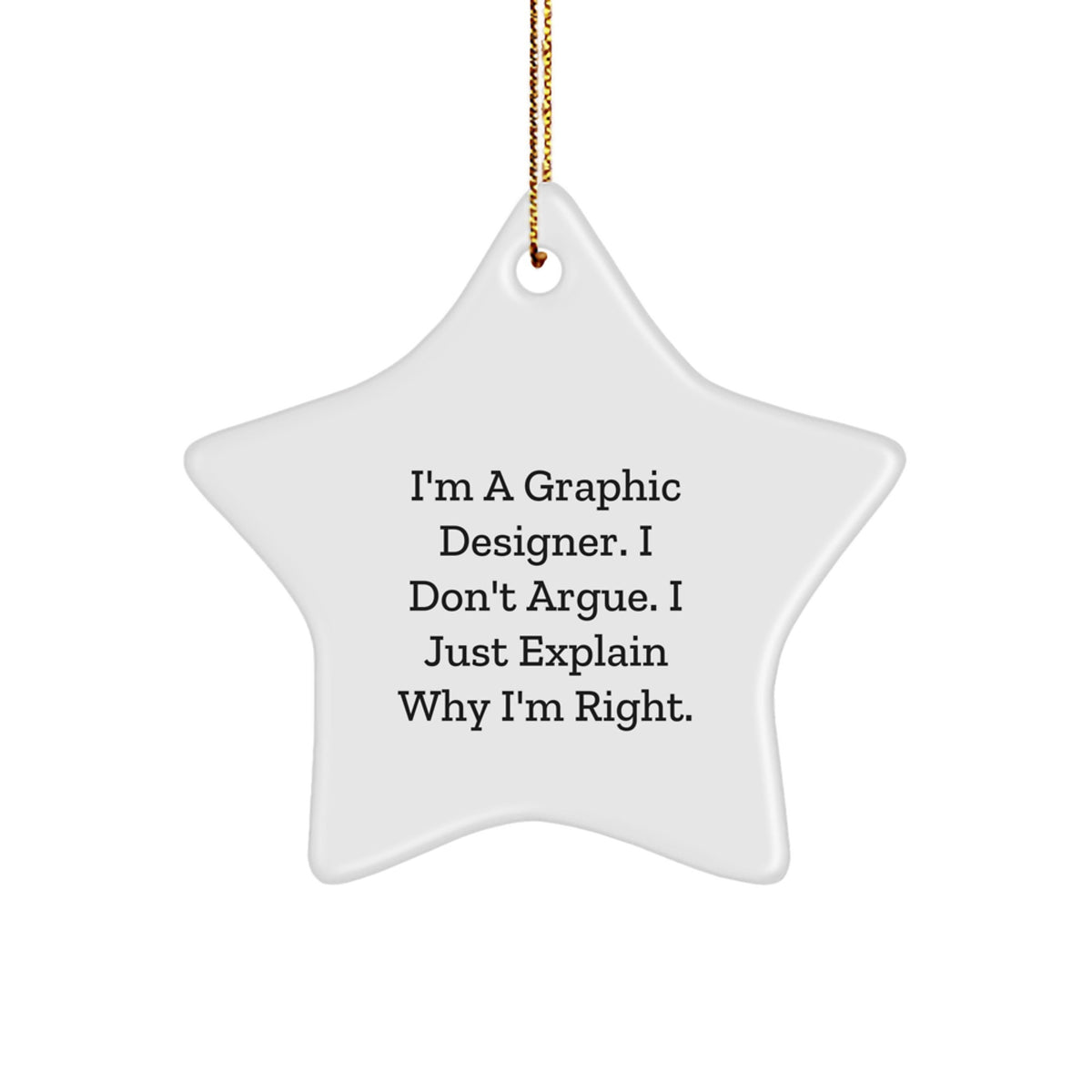 Funny Graphic Designer Gifts from Friends, Christmas Unique Star Ornaments for Men, Women, Coworkers, Family - Image 1