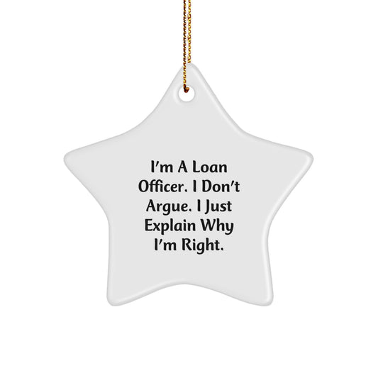 Funny Loan Officer Gifts from Friends Christmas Star Ornament - Image 1