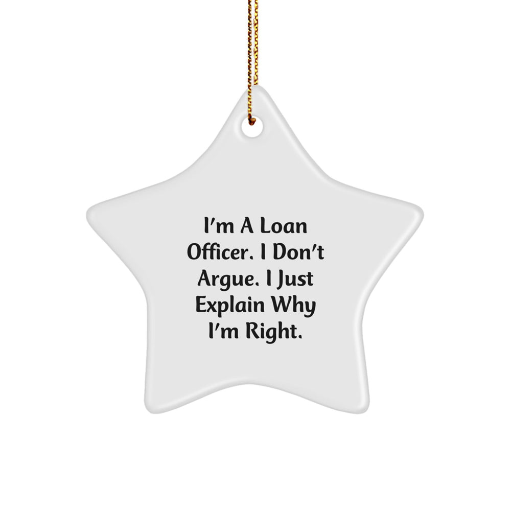 Funny Loan Officer Gifts from Friends Christmas Star Ornament - Image 1
