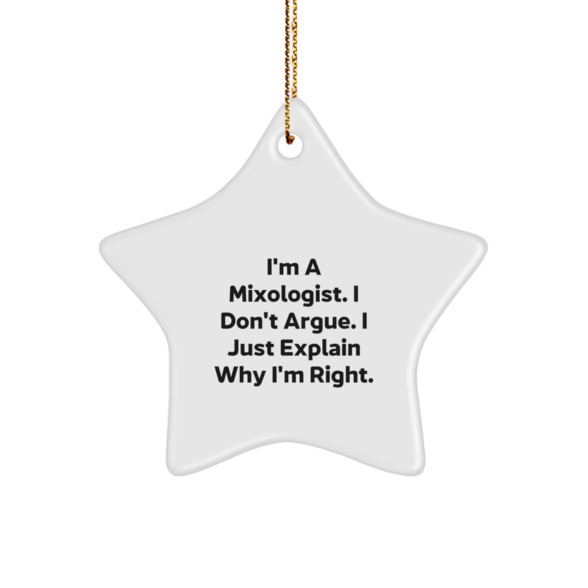 Funny Mixologist Gifts from Friends to Family, Star Ornament for Christmas - Image 1