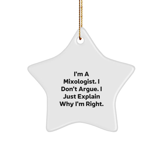 Funny Mixologist Gifts from Friends to Family, Star Ornament for Christmas - Image 1
