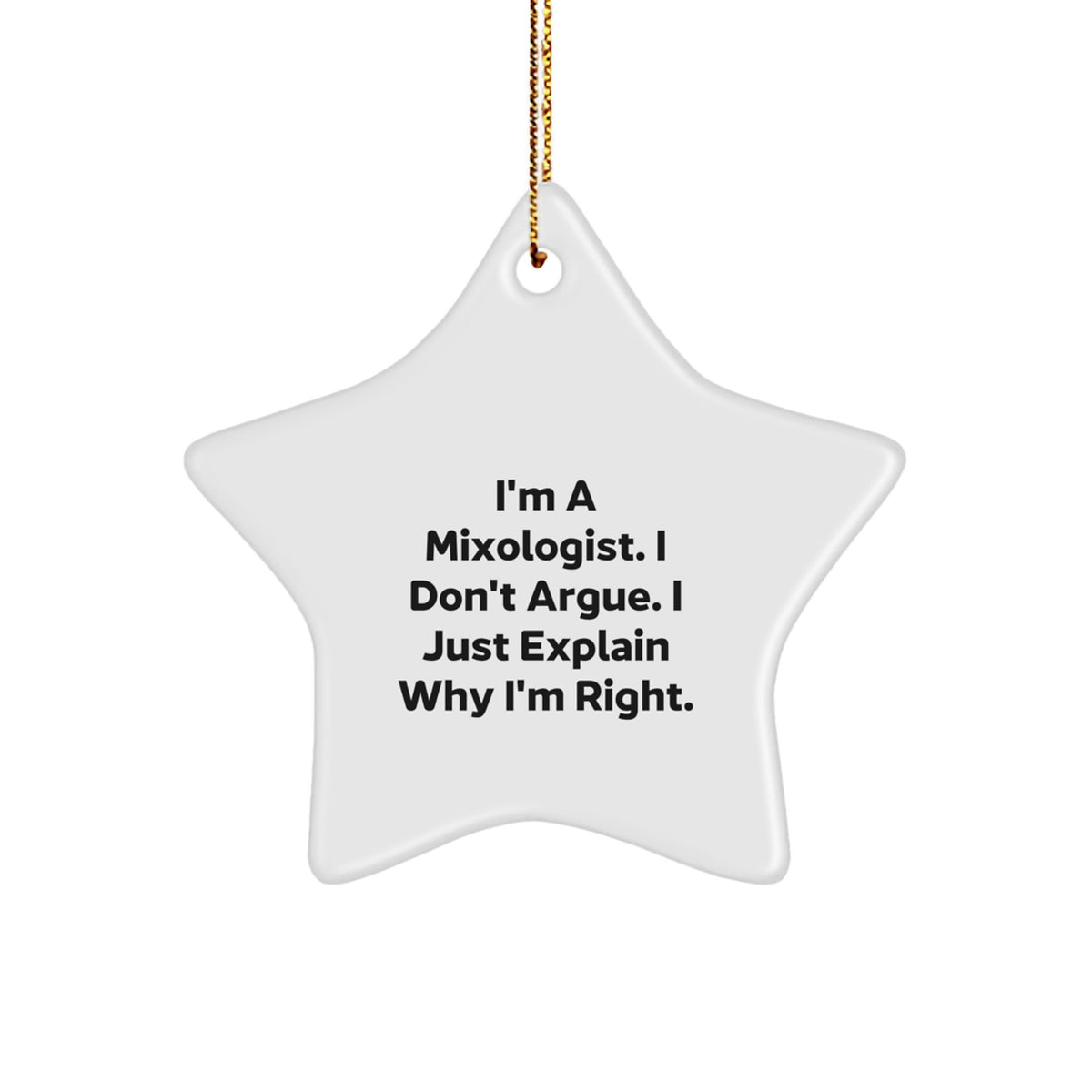 Funny Mixologist Gifts from Friends to Family, Star Ornament for Christmas - Image 1