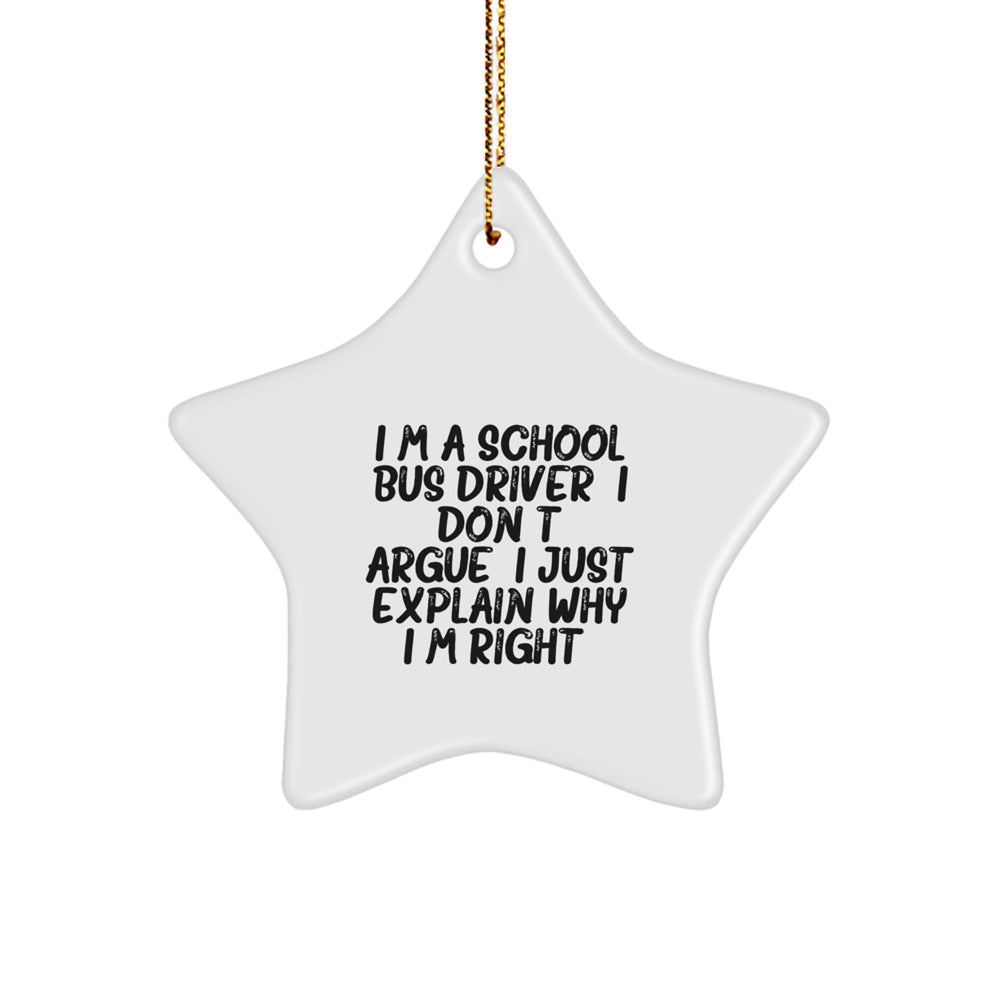 Funny School Bus Driver Gifts from Friends to School Bus Driver | Star Ornament for Christmas - Image 1