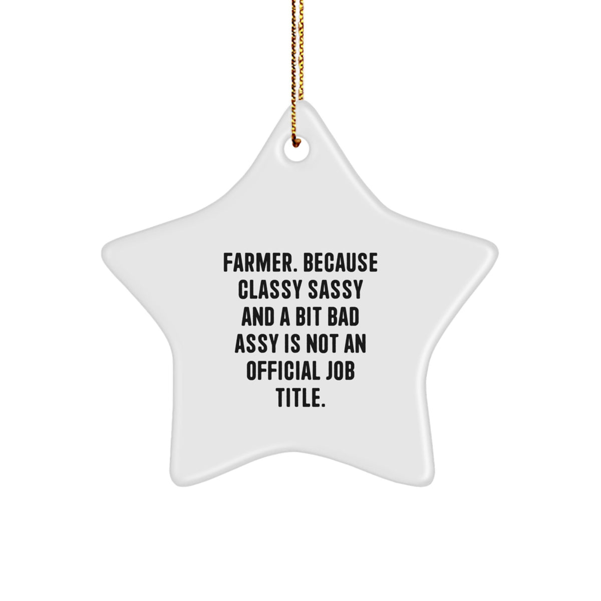 Farmer's Classy Sass Gifts, Funny Star Ornament for Men, Women, Friends, Coworkers, Family - 'Farmer. Because Classy Sassy And A Bit Fearlessy Is Not An Official Job Title.' - Image 1